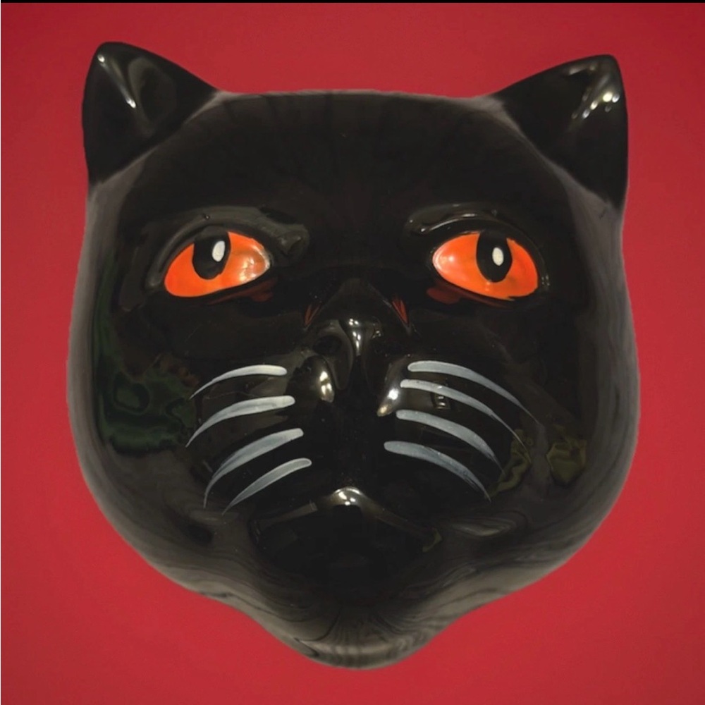 Vtg Black Cat Musical Trinket Box Plays Cats Theme "Memory" MSR Imports Taiwan